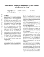 Verification of relational data-centric dynamic systems with external services