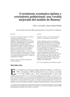 Crecimiento económico óptimo y crecimiento poblacional: Una versión mejorada del modelo de Ramsey