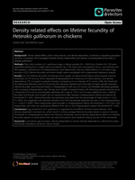 Density related effects on lifetime fecundity of Heterakis gallinarum in chickens