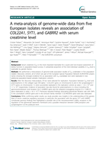 A meta-analysis of genome-wide data from five European isolates reveals an association of COL22A1, SYT1, and GABRR2 with serum creatinine level