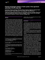 Chemical and biological indicators of water quality in three agricultural watersheds of the Po valley