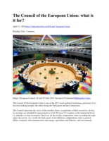 The Council of the European Union: what is it for?