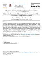 Effect of the Regenerator Efficiency on the Performance of a Micro Gas Turbine Fed with Alternative Fuels