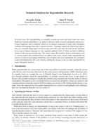 Technical Solutions for Reproducible Research