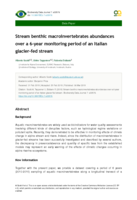 Stream benthic macroinvertebrates abundances over a 6-year monitoring period of an Italian glacier-fed stream