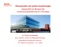 Klimawandel und soziale Auswirkungen dargestellt am Beispiel der Landnutzungsänderung im Vinschgau