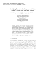 Identifying Innovative Idea Proposals with Topic Models—A Case Study from SPA Tourism