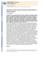 Haplotypes and gene expression implicate the MAPT region for Parkinson disease: the GenePD Study