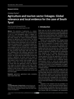 Agriculture and tourism sector linkages: Global relevance and local evidence for the case of South Tyrol