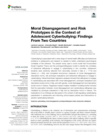 Moral Disengagement and Risk Prototypes in the Context of Adolescent Cyberbullying: Findings From Two Countries
