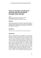 How can teachers contribute to develop executive functions through motor activity?