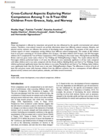 Cross-Cultural Aspects: Exploring Motor Competence Among 7- to 8-Year-Old Children From Greece, Italy, and Norway