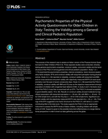 Psychometric Properties of the Physical Activity Questionnaire for Older Children in Italy: Testing the Validity Among a General and Clinical Pediatric Population