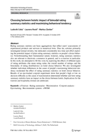 Choosing between hotels: Impact of bimodal rating summary statistics and maximizing behavioral tendency