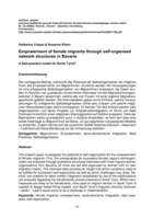 Empowerment of female migrants through self-organized network structures in Bavaria. A best-practice model for South Tyrol?