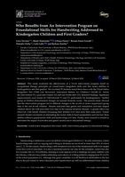 Who Benefits from An Intervention Program on Foundational Skills for Handwriting Addressed to Kindergarten Children and First Graders?