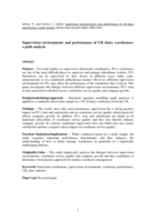 Supervision environments and performance of UK dairy warehouses: A path analysis