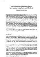 Sinti Estraixaria children at school or how to preserve the 'Sinti way of thinking'