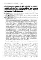 Farmers' perceptions of the impacts of Human-Wildlife Conflict on rural livelihoods and Natural Resource Management efforts in Cheha Woreda of Guraghe Zone, Ethiopia