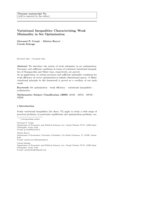 Variational inequalities characterizing weak minimality in set optimization