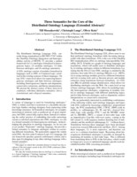 Three Semantics for the Core of the Distributed Ontology Language