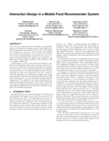 Interaction Design in a Mobile Food Recommender System