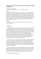 Intelligent and adaptive tutoring for active learning and training environments