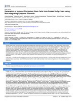 Generation of Induced Pluripotent Stem Cells from Frozen Buffy Coats using Non-integrating Episomal Plasmids