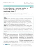 Dynamic Consent: a potential solution to some of the challenges of modern biomedical research