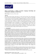 Theory and Practice: A Matter of Words. Language, Knowledge and Professional Community in Social Work