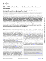 Effect of Whole-Grain Barley on the Human Fecal Microbiota and Metabolome