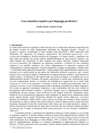 Una semantica cognitiva per linguaggi predicativi