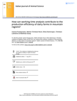 How can working time analysis contribute to the production efficiency of dairy farms in mountain regions?