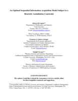 An Optimal Sequential Information Acquisition Model Subject to a Heuristic Assimilation Constraint