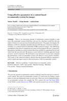 Using affective parameters in a content-based recommender system for images