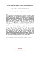 Education, Earth, Nature. Imagining ecological ways of inhabiting the Earth