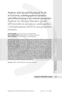 Students with Special Educational Needs at University: Autobiographical narration and self-functioning in the inclusive perspective