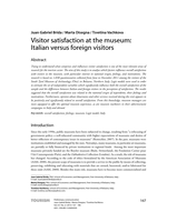 Visitor Satisfaction at the Museum: Italian versus Foreign Visitors