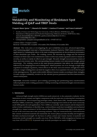 Weldability and Monitoring of Resistance Spot Welding of Q&P and TRIP Steels