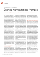Sprachenvielfalt an den Schulen - Über die Normalität des Fremden. Beitrag über die Wanderausstellung "Sprachenvielfalt - vor unserer Haustür und in der Welt"