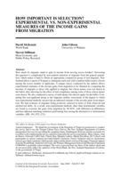 How important is selection? Experimental vs. non-experimental measures of the income gains from migration
