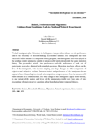 Beliefs, Preferences and Migration: Evidence from Combining Lab-in-Field and Natural Experiments