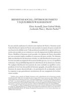 Bienestar social, óptimos de pareto y equilibrios walrasianos