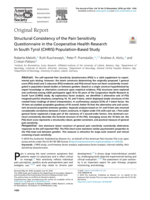 Structural Consistency of the Pain Sensitivity Questionnaire in the Cooperative Health Research In South Tyrol (CHRIS) Population-Based Study