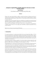 Analysis of applicability of PLPE procedure for the test of a Solar Cooling system