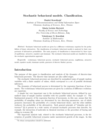Stochastic Behavioral Models. Classification