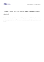 What does the EU tell us about Federalism?