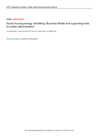 Social housing energy retrofitting: Business Model and supporting tools for public administration