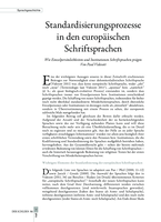 Standardisierungsprozesse in den europäischen Schriftsprachen: Wie Einzelpersonen und Institutionen Schriftsprachen prägen