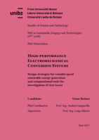 High-performance Electromechanical Conversion Systems Design strategies for variable speed renewable energy generation and computational tools for investigation of iron losses